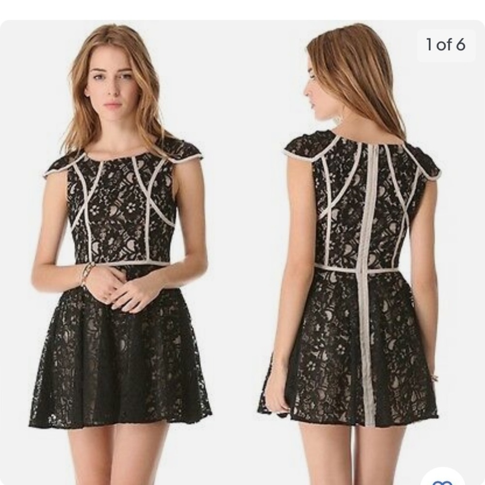 FINDERS KEEPERS AUSTRALIA STRETCH BLACK LACE "MR. JONES" PARTY DRESS